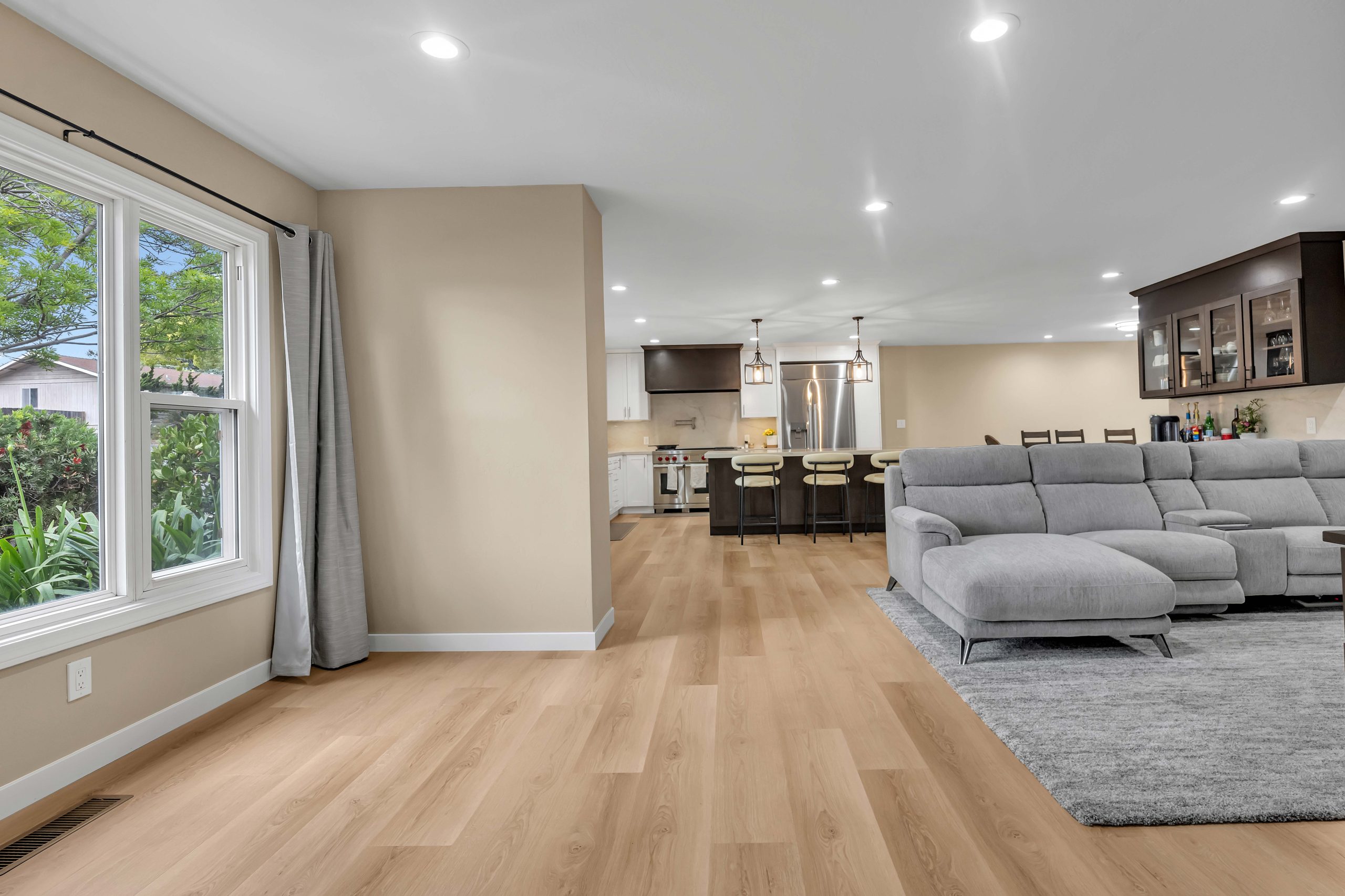 Recent living room remodel by New Bay Builders